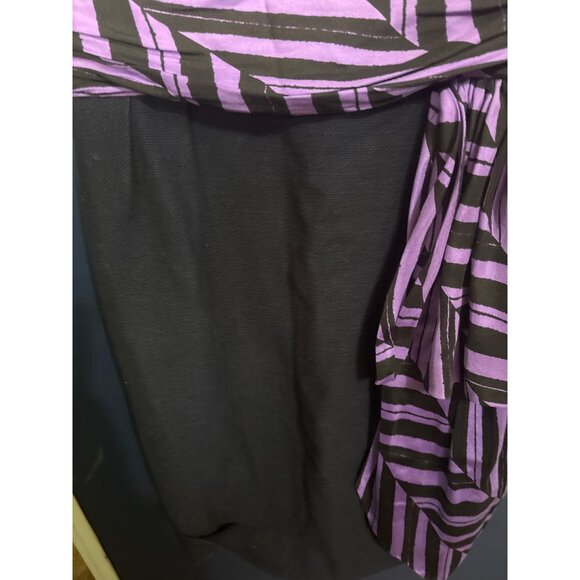 Milly Of New York Purple & Black Sleeveless Chevron Dress Size 2 - Picture 4 of 7